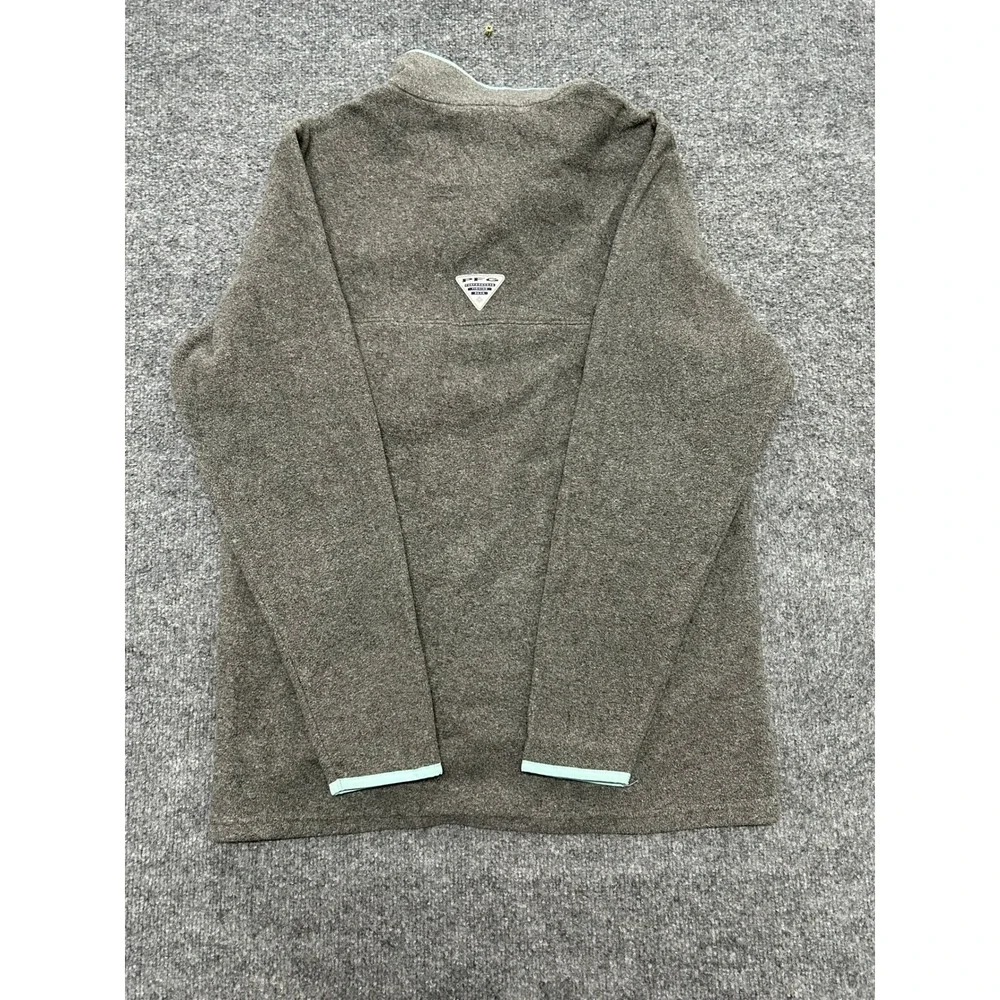 Columbia Fleece Pullover Womens Size S Gray PFG Quarter Snap Long Sleeve Soft